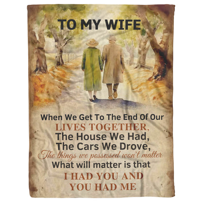 To My Wife Retro Mink Fleece Blanket Xmas Birthday Gift For Wife From Husband