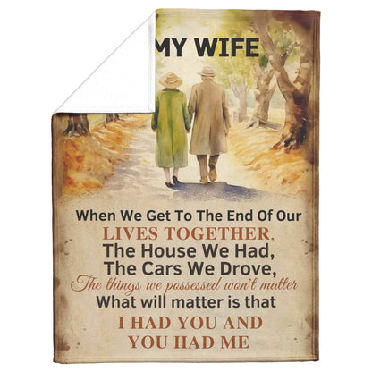 To My Wife Retro Mink Fleece Blanket Xmas Birthday Gift For Wife From Husband