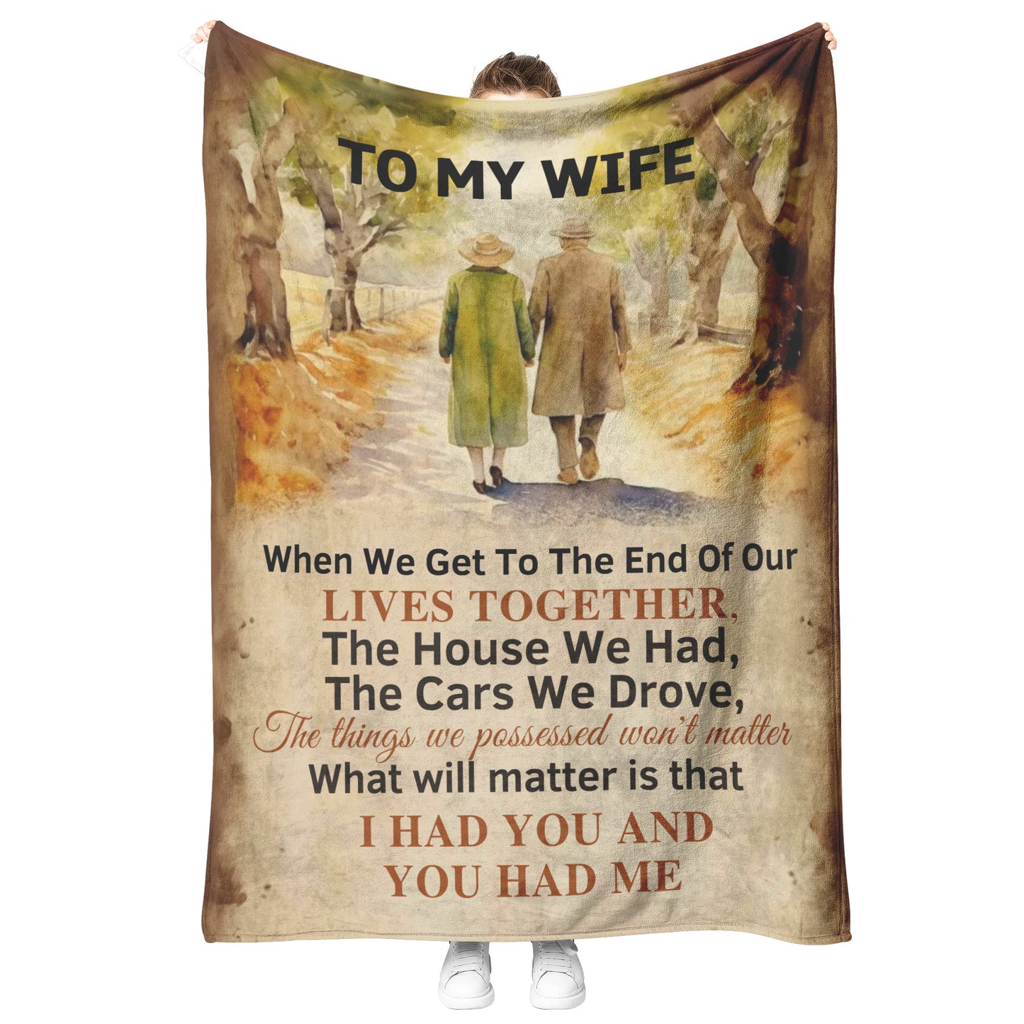 To My Wife Retro Mink Fleece Blanket Xmas Birthday Gift For Wife From Husband