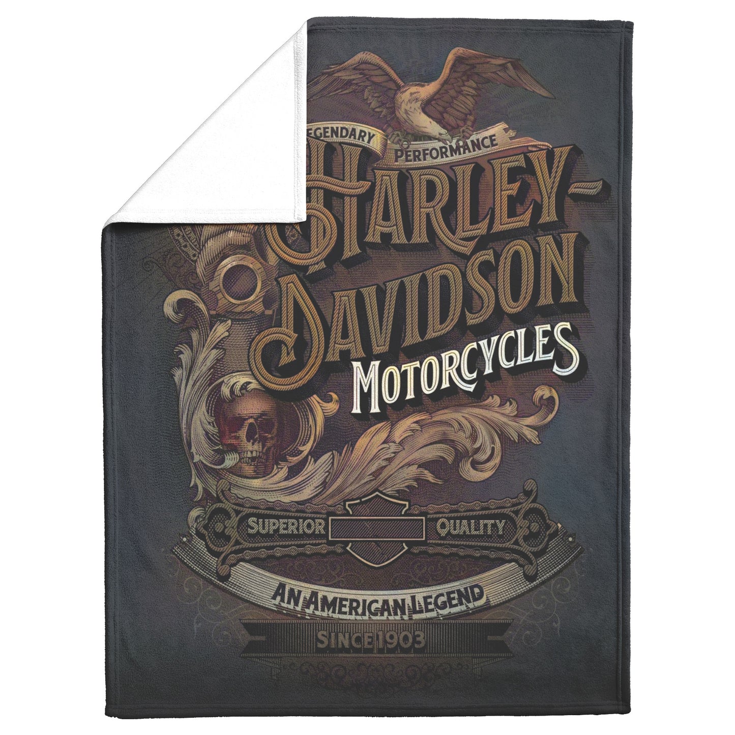 VTG Rustic Harley Davidson Blanket Gift for Bikers mink touch Plush Fleece Blank