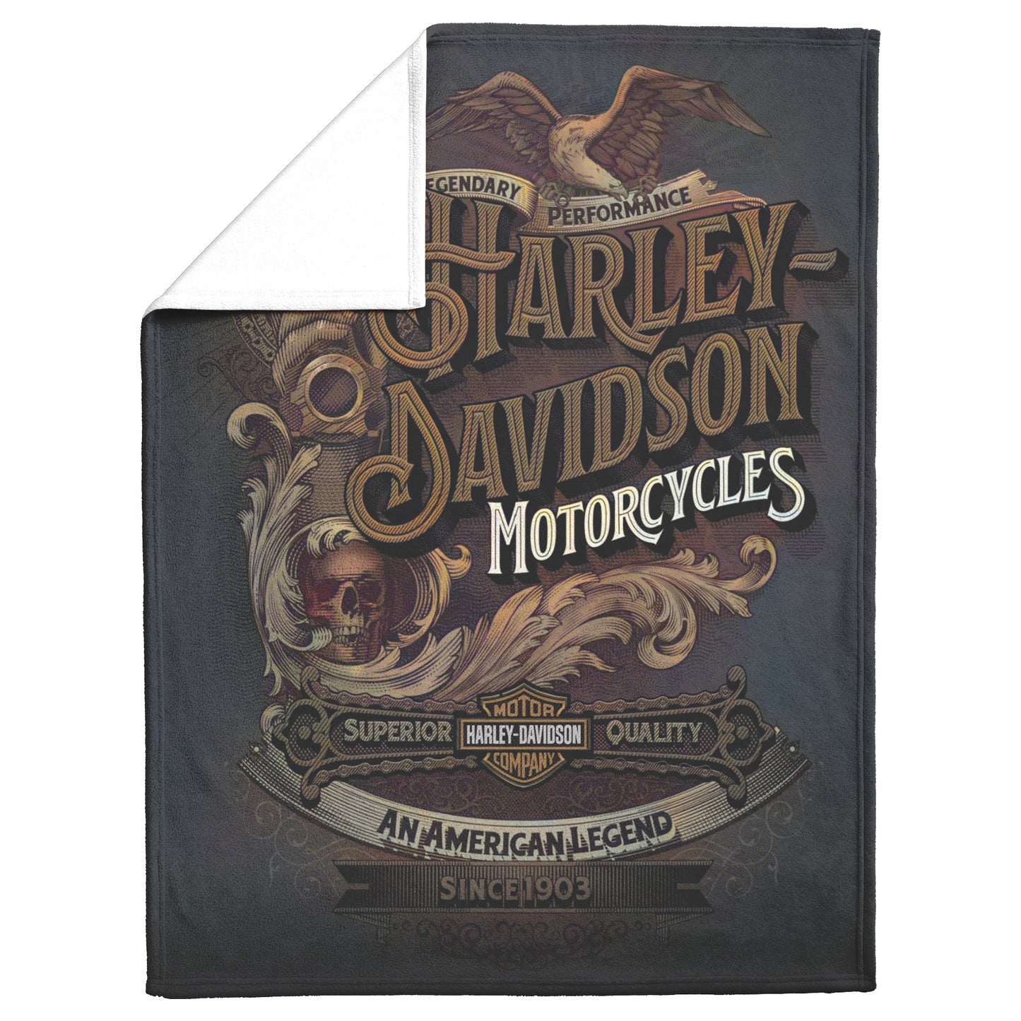 VTG Rustic Harley Davidson Blanket Gift for Bikers mink touch Plush Fleece Blanket
