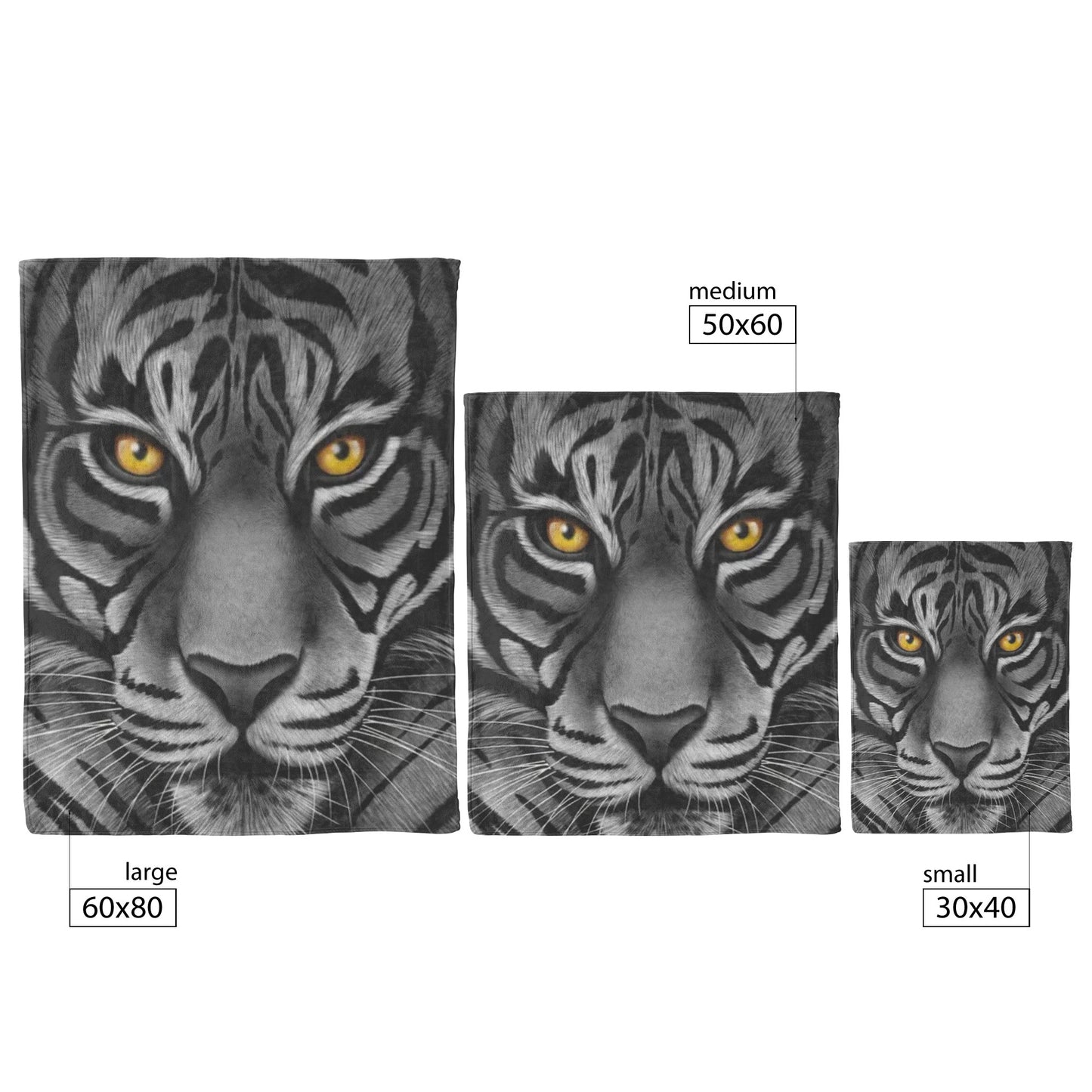 White Tiger Face Focused Blanket