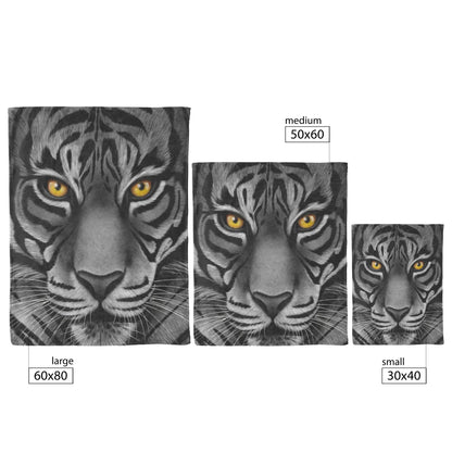 White Tiger Face Focused Blanket