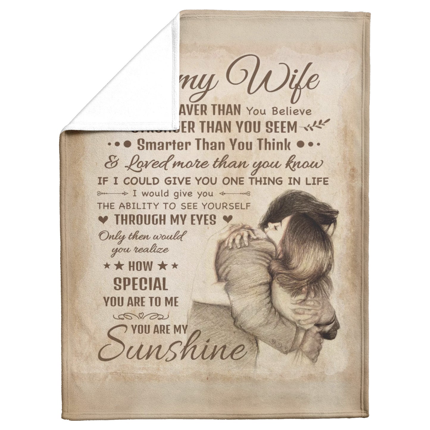 Wife Blanket - to My Wife Blanket from Husband for Christmas Birthday Valentine gift 50 x 60