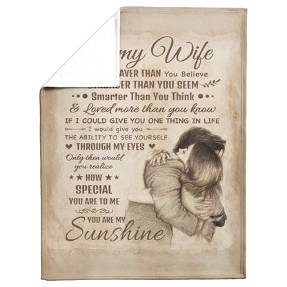 Wife Blanket - to My Wife Blanket from Husband for Christmas Birthday Valentine gift 50 x 60