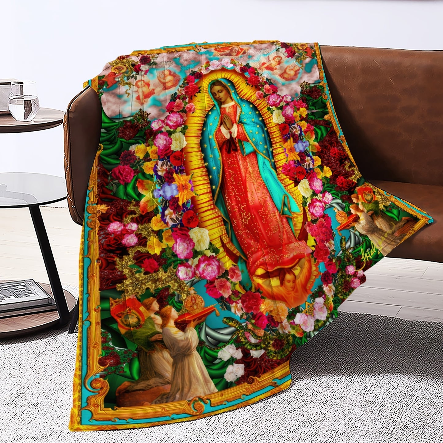 BLESSED MARY THROW BLANKET