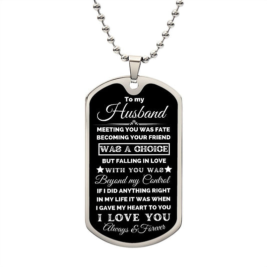 TO MY HUSBAND | DOG TAG NECKLACE | FALLING IN LOVE WITH YOU