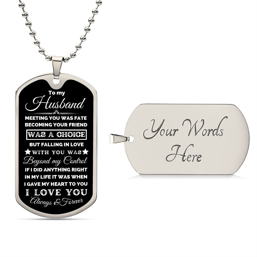 TO MY HUSBAND | DOG TAG NECKLACE | FALLING IN LOVE WITH YOU