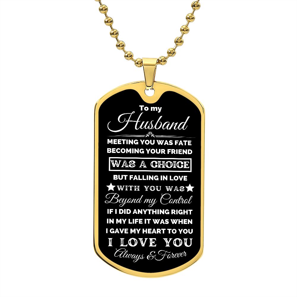 TO MY HUSBAND | DOG TAG NECKLACE | FALLING IN LOVE WITH YOU