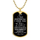 TO MY SON | DOG TAG NECKLACE | I HOPE YOU BELIEVE IN YOURSELF