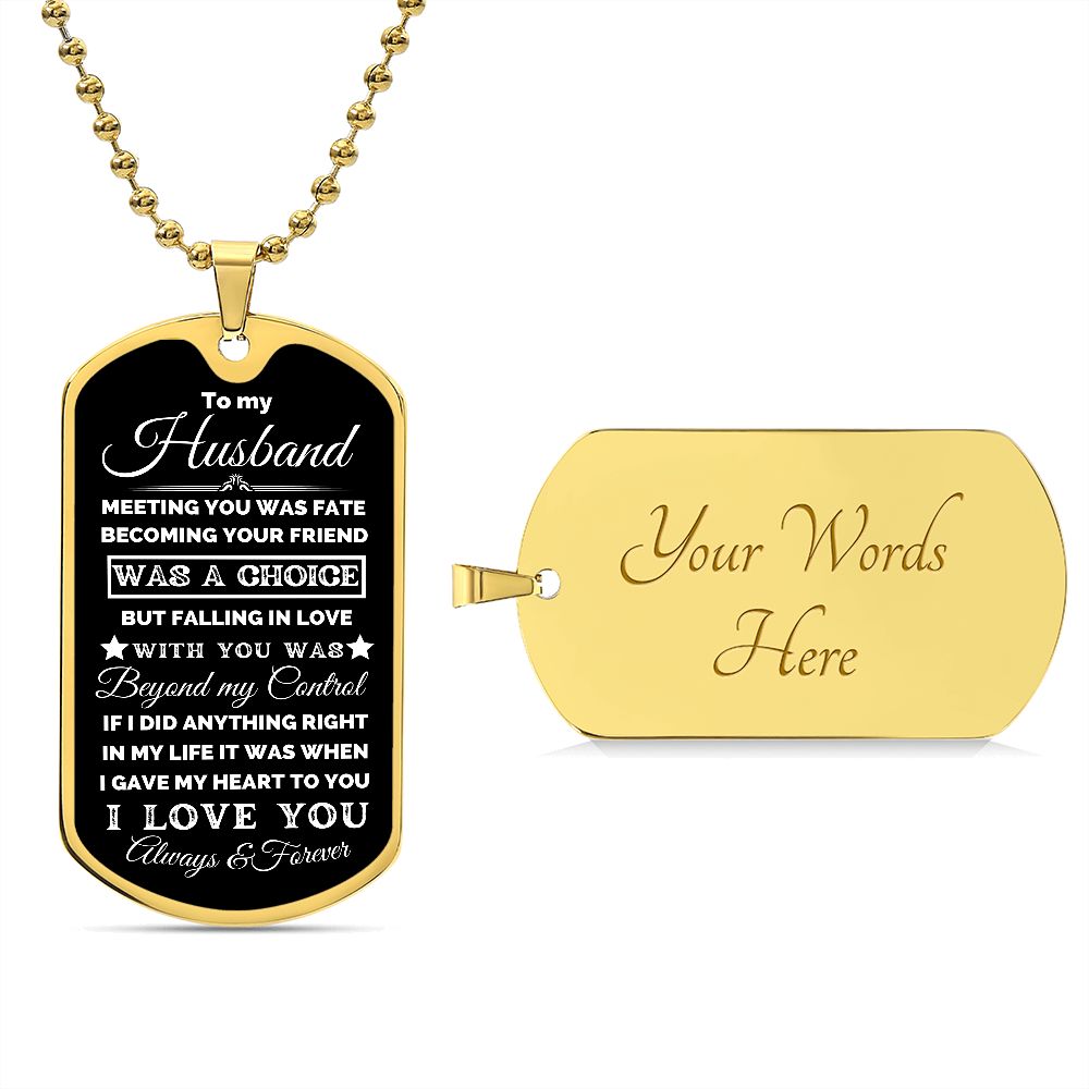 TO MY HUSBAND | DOG TAG NECKLACE | FALLING IN LOVE WITH YOU