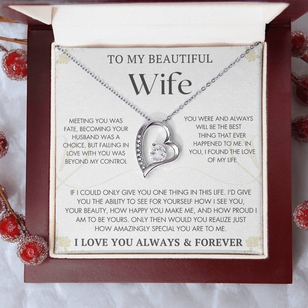 Custom To My Wife Necklace, Christmas Gifts For Women, Anniversary Gift For Wife