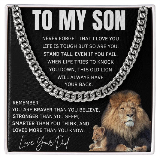 To My Son Necklace Lion, Gift for Son,To My Son From Dad, Birthday Gift For Son