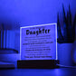 To My Beautiful Daughter - Straighten Your Crown - Acrylic Square Plaque