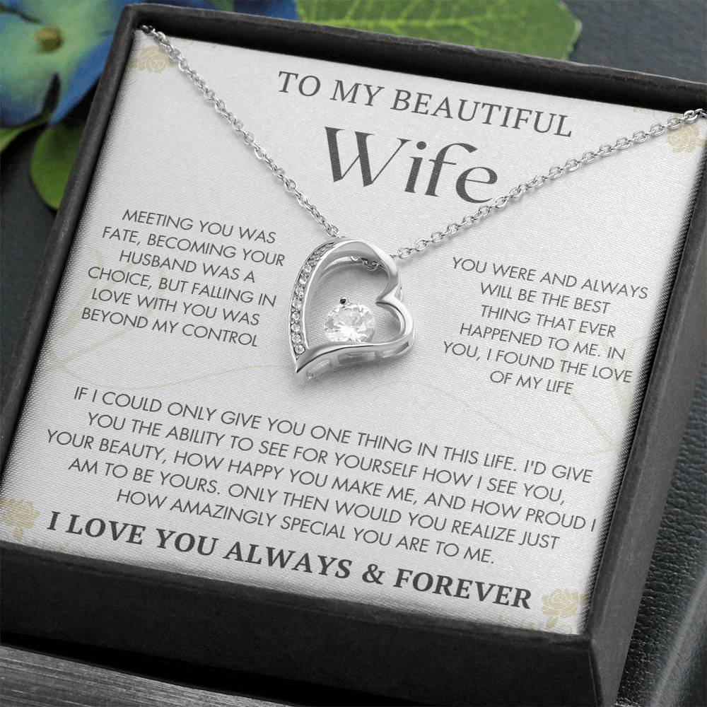 Custom To My Wife Necklace, Christmas Gifts For Women, Anniversary Gift For Wife