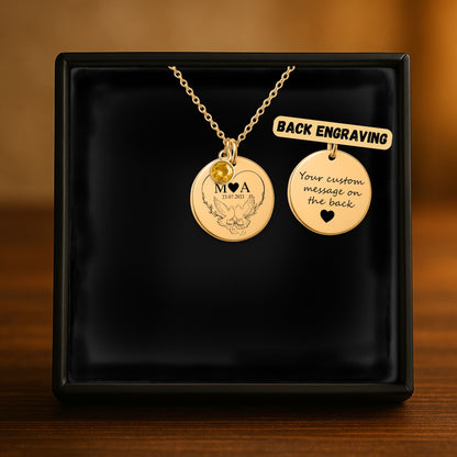 Coin Necklace with Birthstone