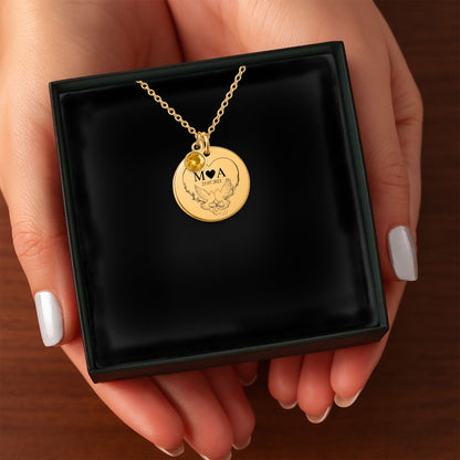 Coin Necklace with Birthstone
