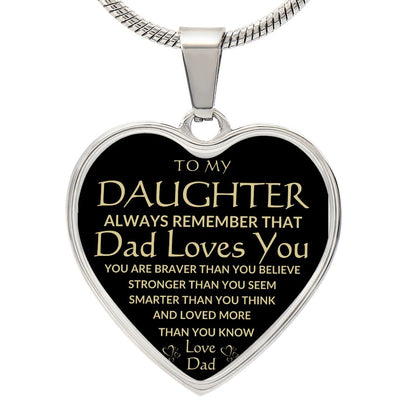 TO MY DAUGHTER | HEART NECKLACE | DAD LOVES YOU