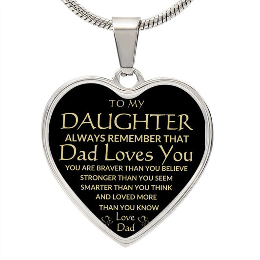 TO MY DAUGHTER | HEART NECKLACE | DAD LOVES YOU