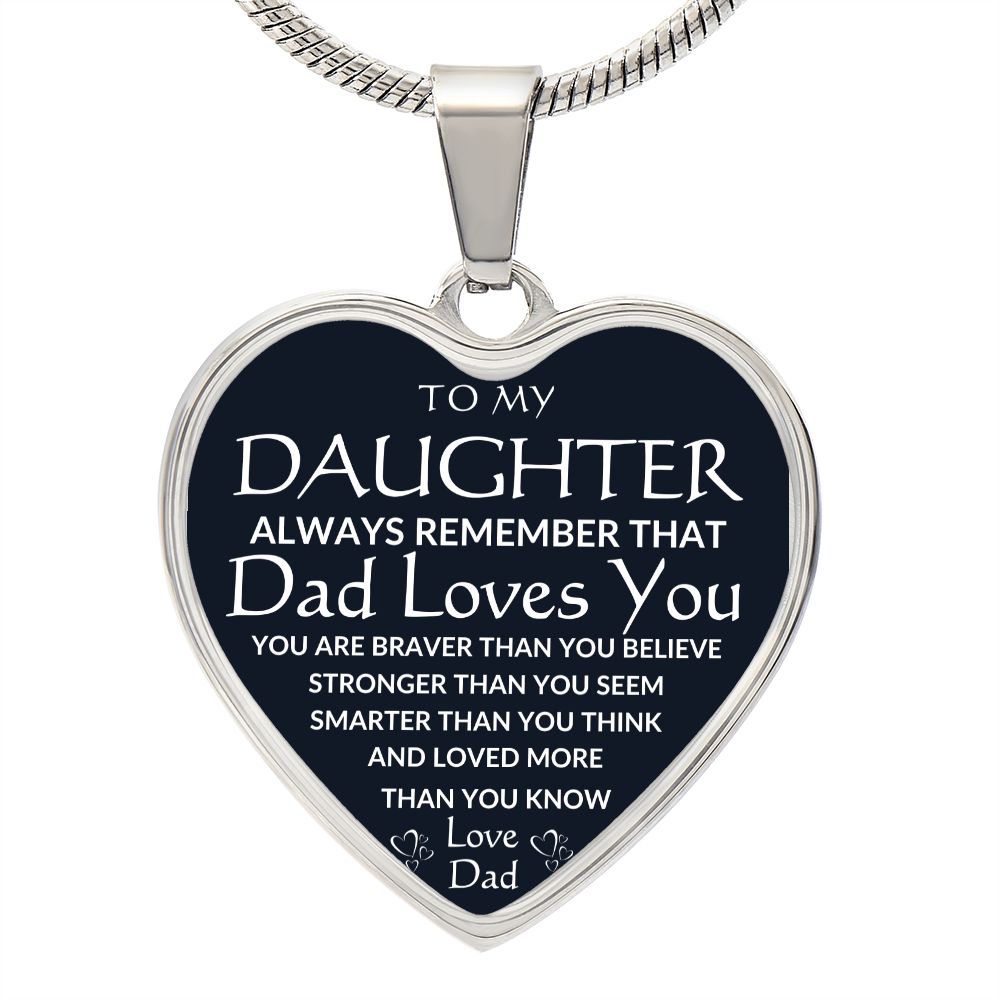 TO MY DAUGHTER | HEART NECKLACE | DAD LOVES YOU