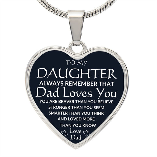 TO MY DAUGHTER | HEART NECKLACE | DAD LOVES YOU