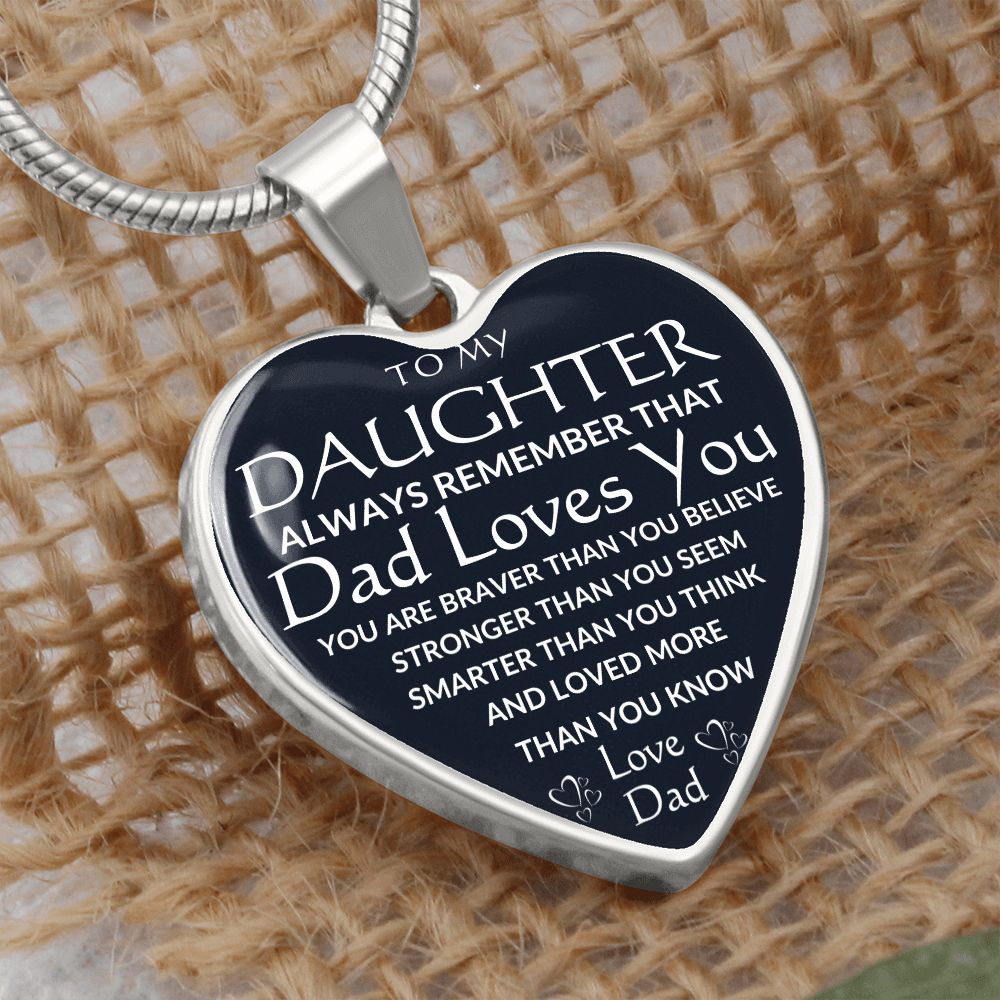 TO MY DAUGHTER | HEART NECKLACE | DAD LOVES YOU
