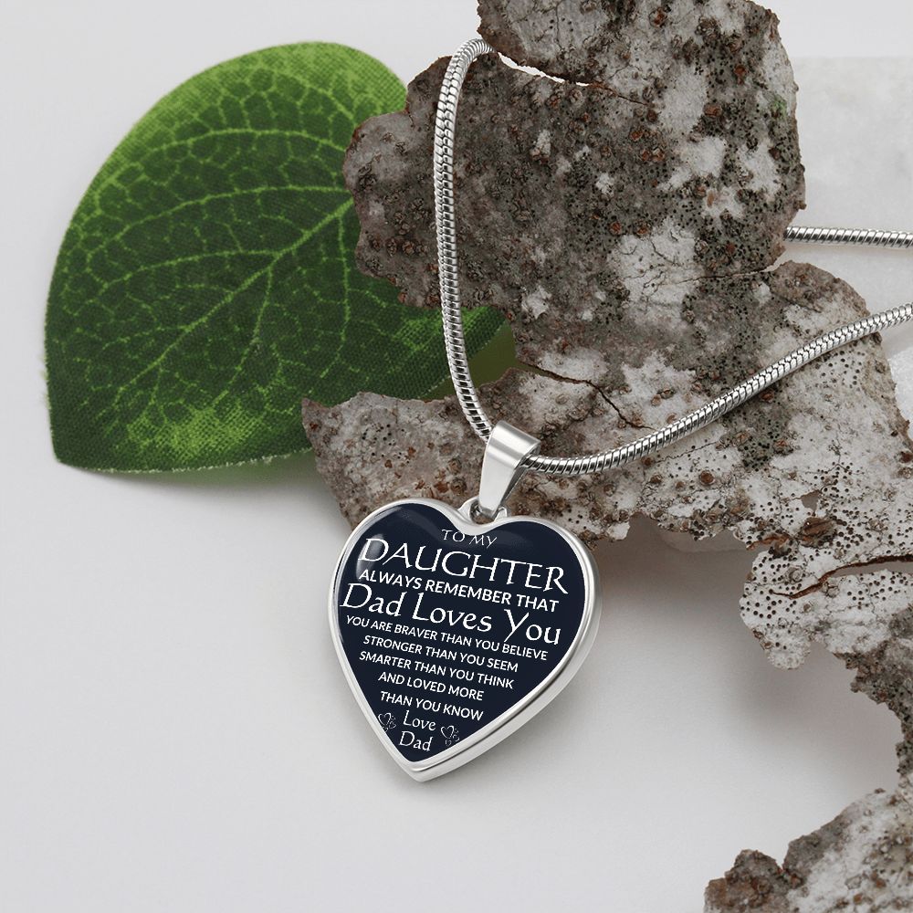 TO MY DAUGHTER | HEART NECKLACE | DAD LOVES YOU