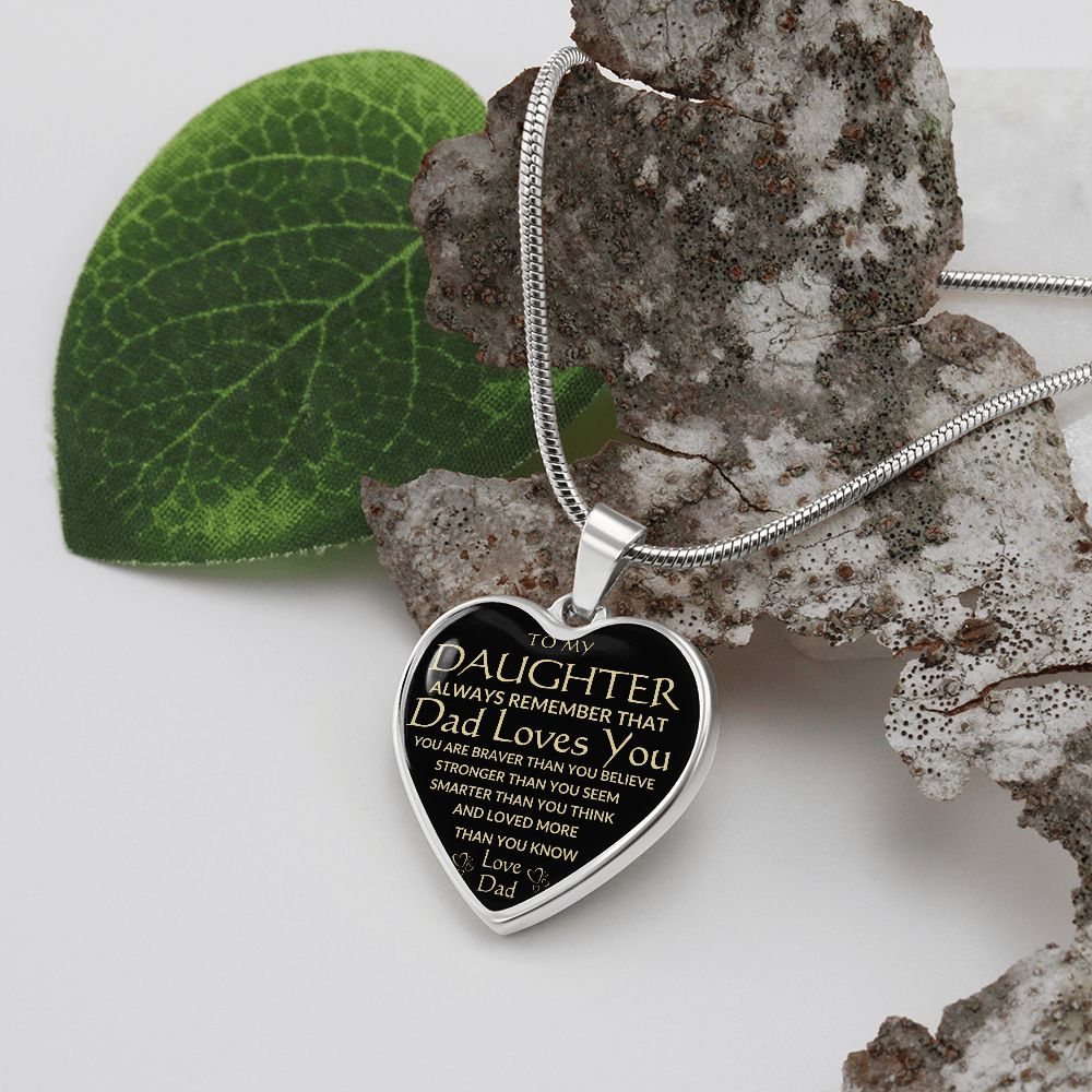 TO MY DAUGHTER | HEART NECKLACE | DAD LOVES YOU