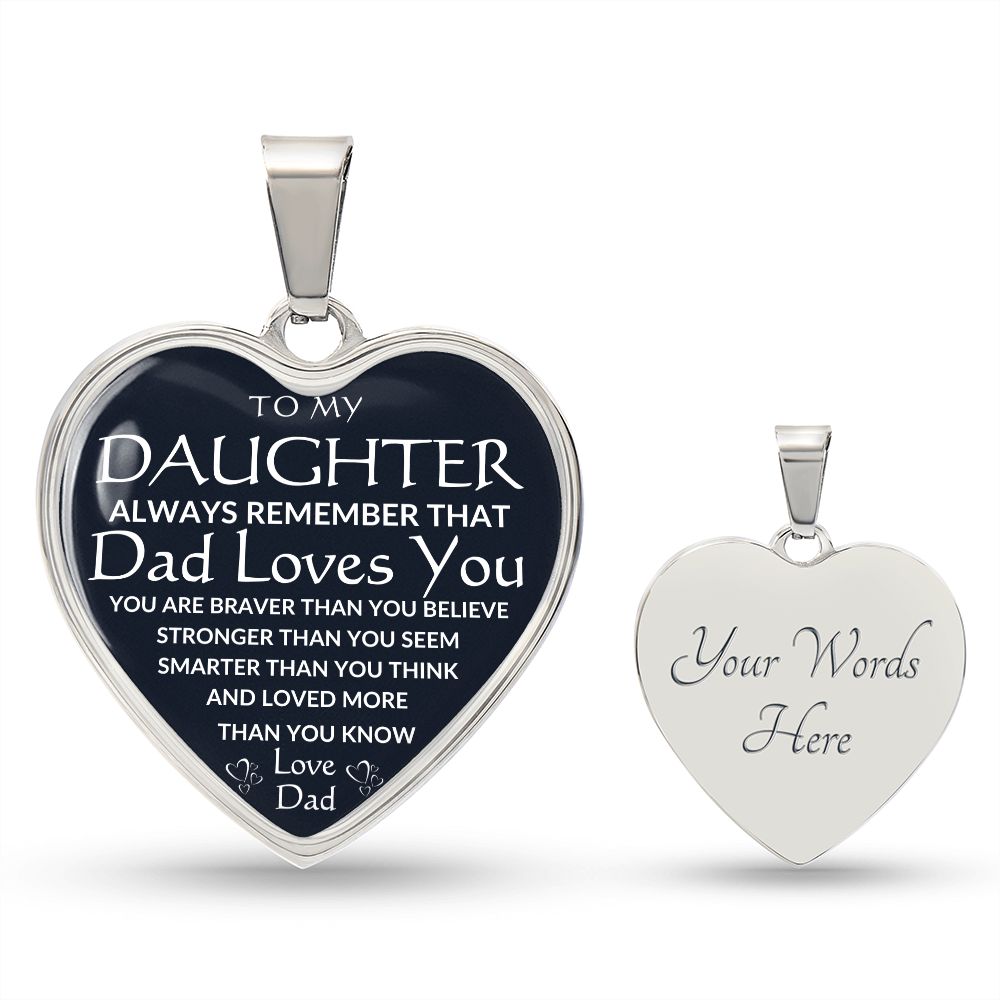 TO MY DAUGHTER | HEART NECKLACE | DAD LOVES YOU