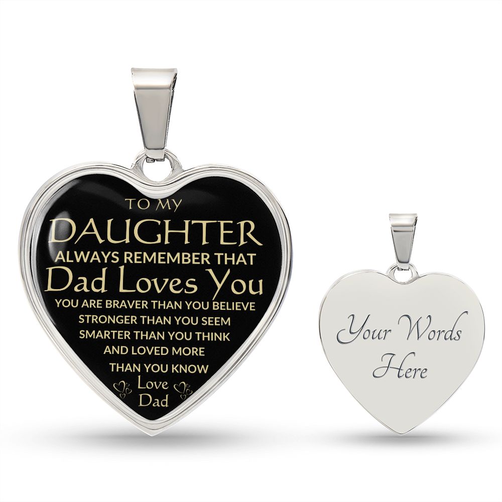 TO MY DAUGHTER | HEART NECKLACE | DAD LOVES YOU