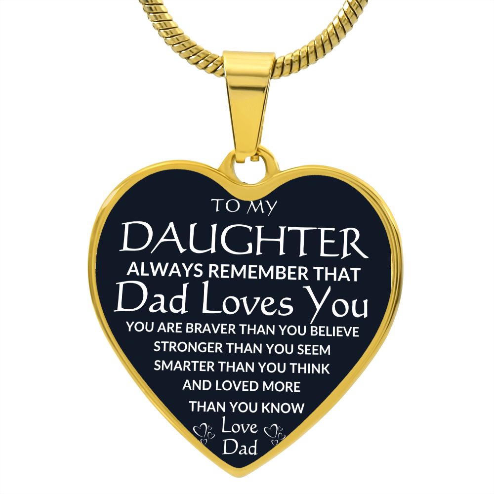 TO MY DAUGHTER | HEART NECKLACE | DAD LOVES YOU