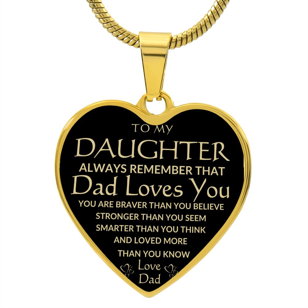 TO MY DAUGHTER | HEART NECKLACE | DAD LOVES YOU