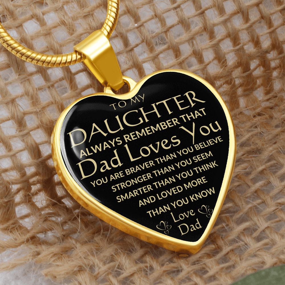 TO MY DAUGHTER | HEART NECKLACE | DAD LOVES YOU