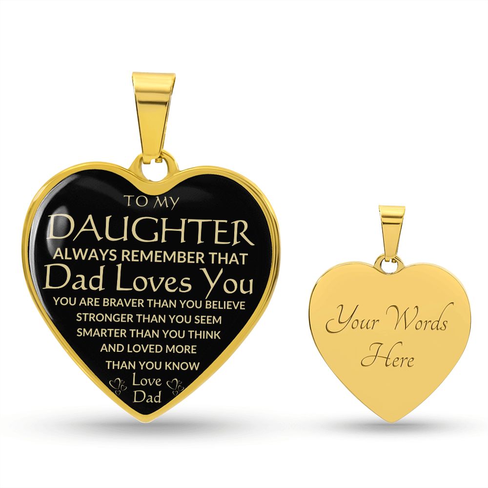 TO MY DAUGHTER | HEART NECKLACE | DAD LOVES YOU