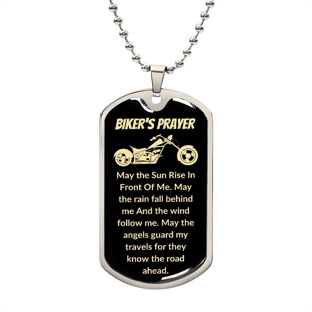 BIKER'S PRAYER | LUXURY DOG TAG | MAY THE SUN RISE