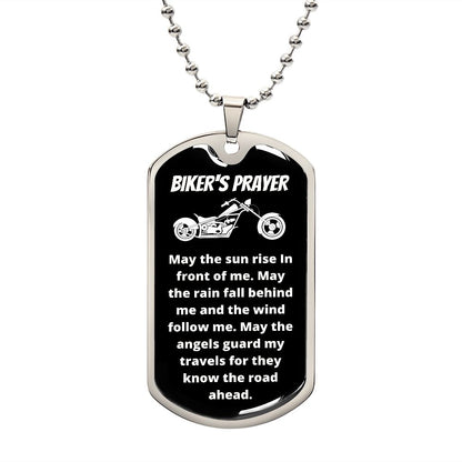 BIKER'S PRAYER | LUXURY DOG TAG | MAY THE ANGELS GUARD MY TRAVELS