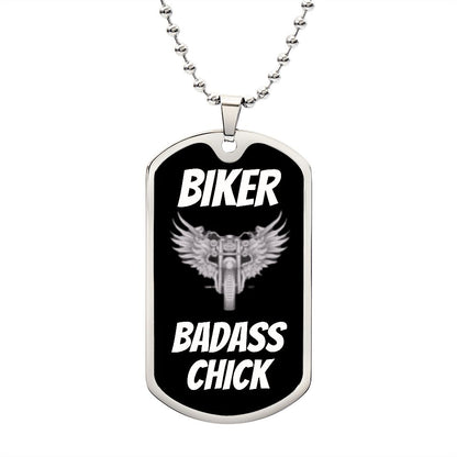 BIKER BADASS CHICK | LUXURY MILITARY NECKLACE |