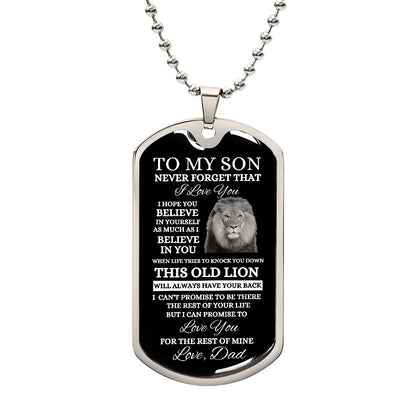 TO MY SON| LUXURY DOG TAG | I LOVE YOU
