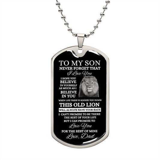 TO MY SON| LUXURY DOG TAG | I LOVE YOU