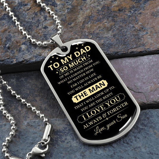 TO MY DAD | LUXURY MILITARY NECKLACE DOG TAG | THE MAN