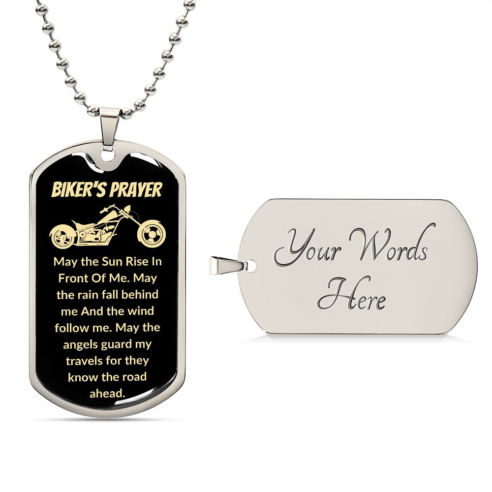 BIKER'S PRAYER | LUXURY DOG TAG | MAY THE SUN RISE