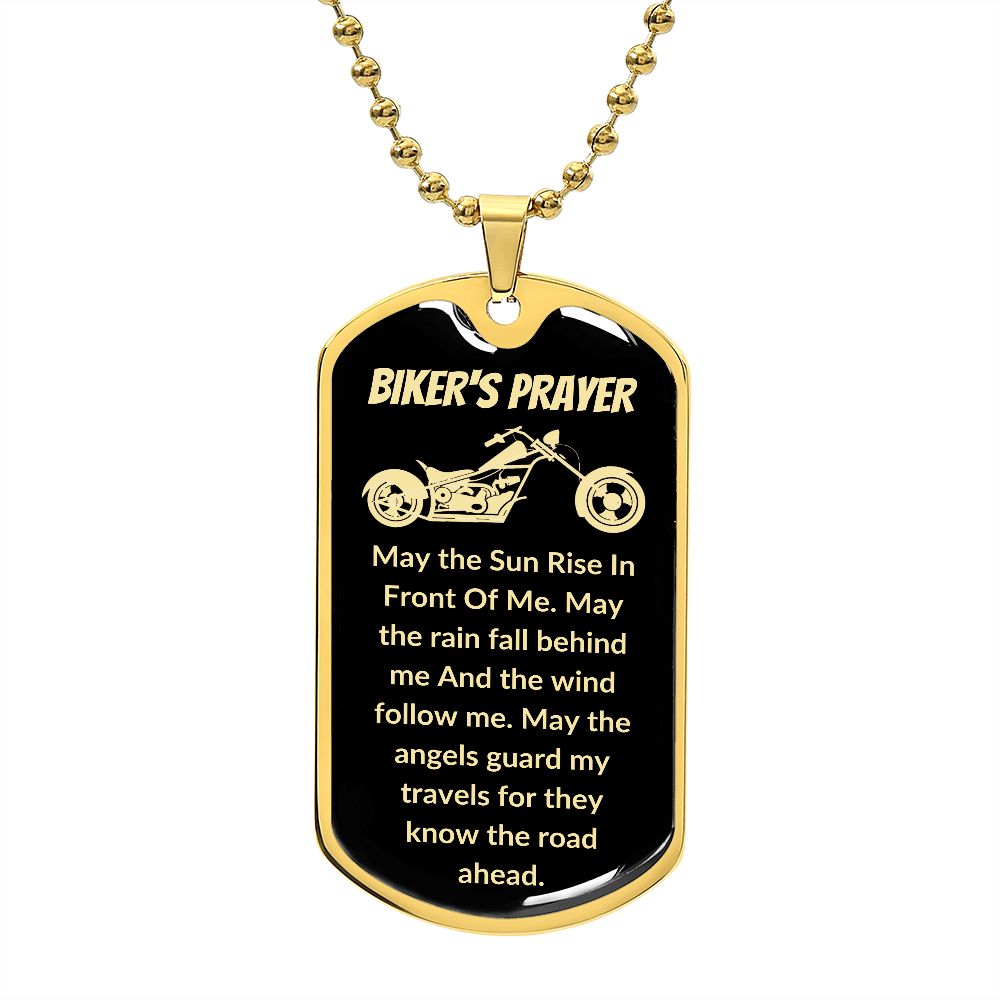BIKER'S PRAYER | LUXURY DOG TAG | MAY THE SUN RISE