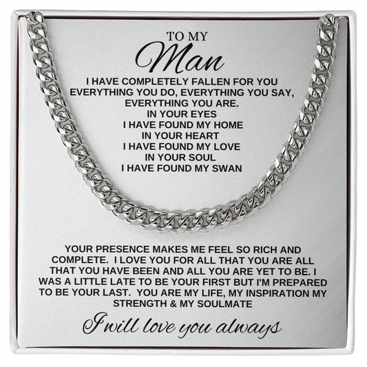 TO MY MAN | CUBAN LINK CHAIN | YOU ARE MY LIFE MY INSPIRATION MY STRENGTH MY SOULMATE