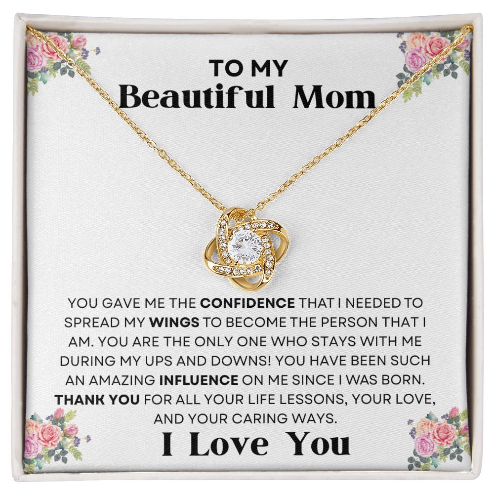 TO MY BEAUTIFUL MOM | LOVE KNOT NECKLACE | I LOVE YOU