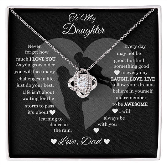 TO MY DAUGHTER | LOVE KNOT NECKLACE | NEVER FORGET