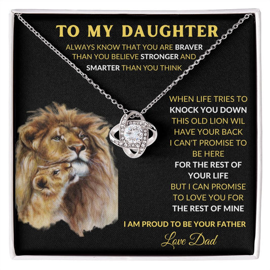 TO MY DAUGHTER | LOVE KNOT NECKLACE| I AM PROUD TO BE YOUR FATHER