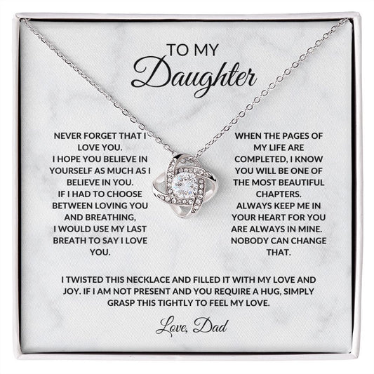 TO MY DAUGHTER|LOVE KNOT NEKCLACE| NEVER FORGET