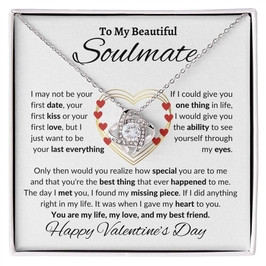 TO MY BEAUTIFUL SOULMATE | LOVE KNOT NECKLACE | MY BEST FRIEND