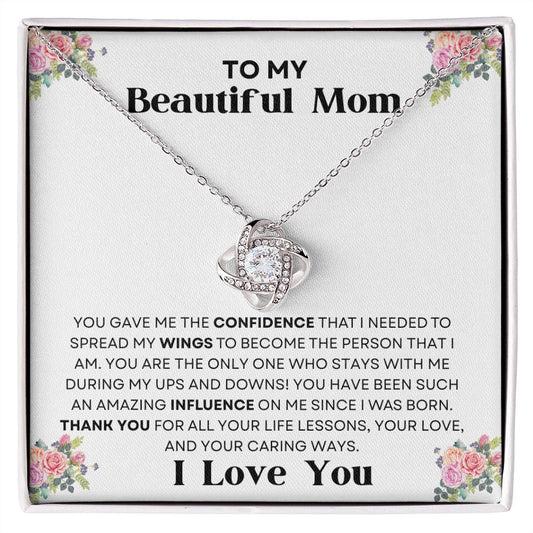 TO MY BEAUTIFUL MOM | LOVE KNOT NECKLACE | I LOVE YOU