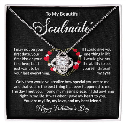 TO MY BEAUTIFUL SOULMATE | LOVE KNOT NECKLACE | YOU ARE MY LIFE